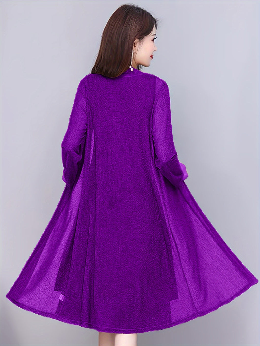 Solid Color Cover-Up, Cardigan, Elegant And Stylish, Mesh Outerwear for Women. - SalmanStore 