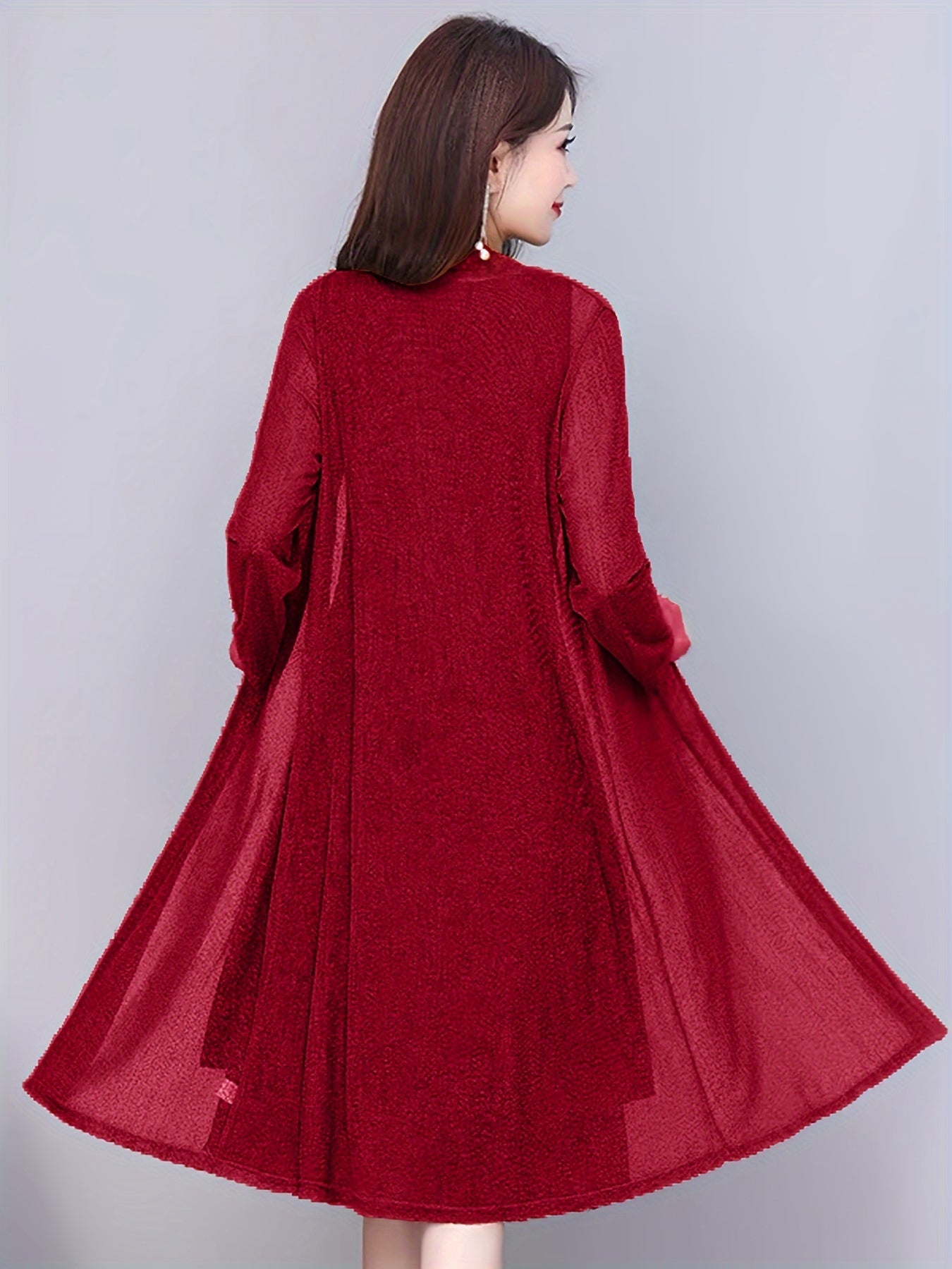 Solid Color Cover-Up, Cardigan, Elegant And Stylish, Mesh Outerwear for Women. - SalmanStore 