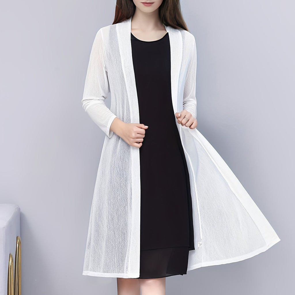 Solid Color Cover-Up, Cardigan, Elegant And Stylish, Mesh Outerwear for Women. - SalmanStore 