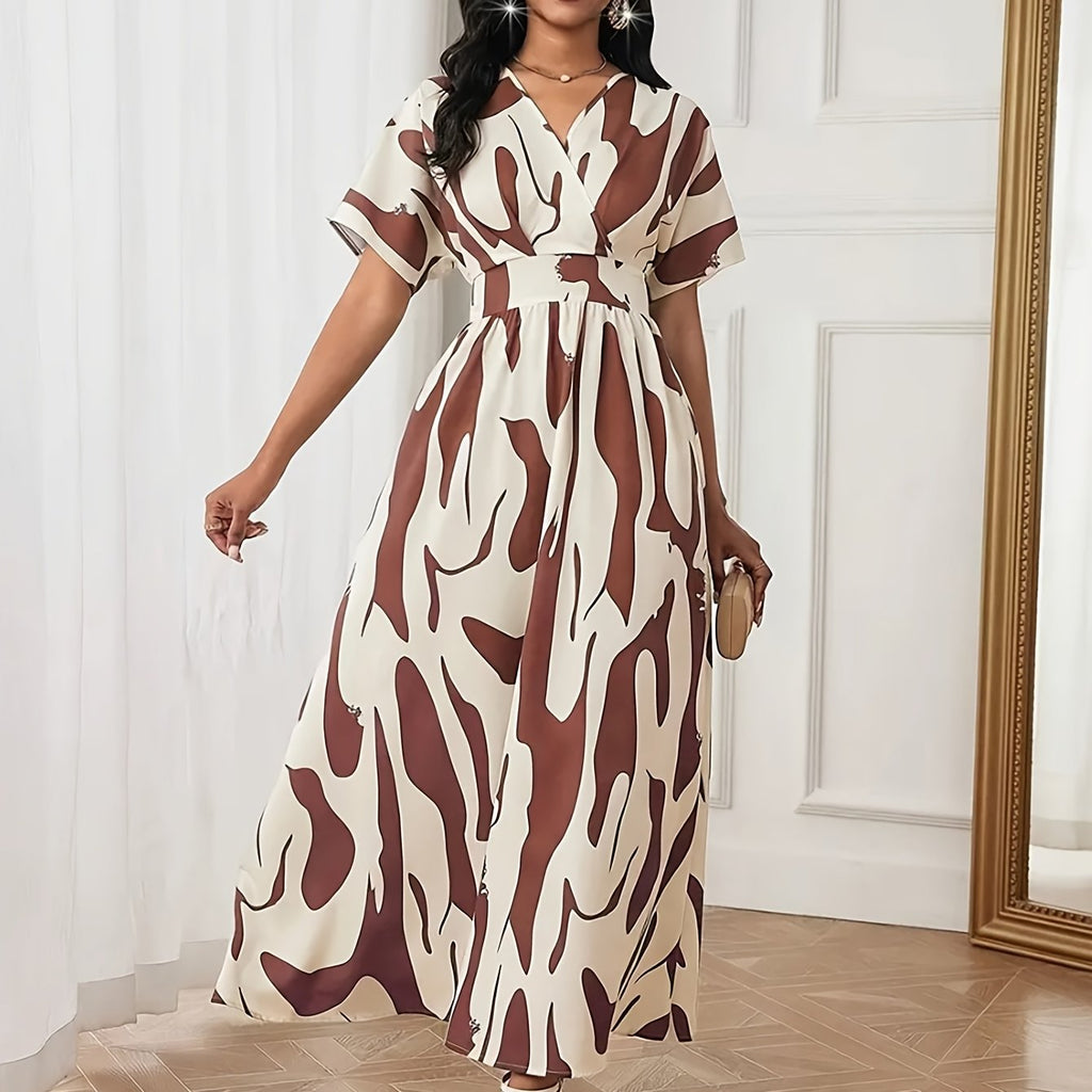 Color-block A-line dress with waist cinch - SalmanStore 