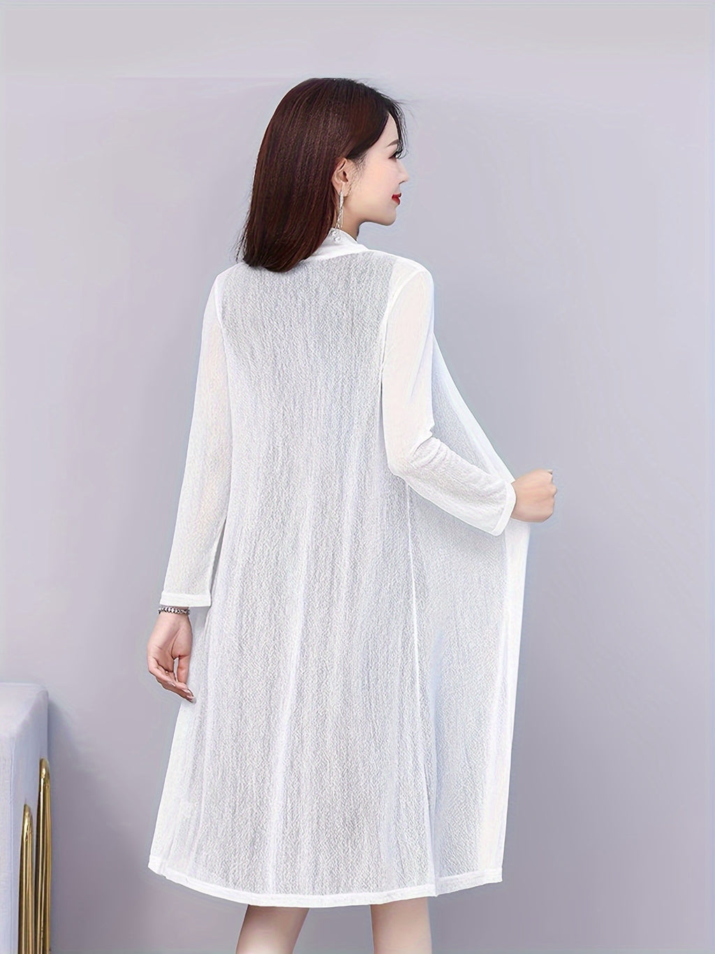 Solid Color Cover-Up, Cardigan, Elegant And Stylish, Mesh Outerwear for Women. - SalmanStore 