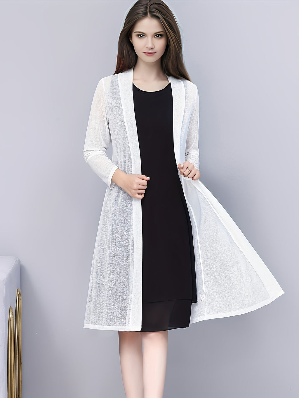 Solid Color Cover-Up, Cardigan, Elegant And Stylish, Mesh Outerwear for Women. - SalmanStore 
