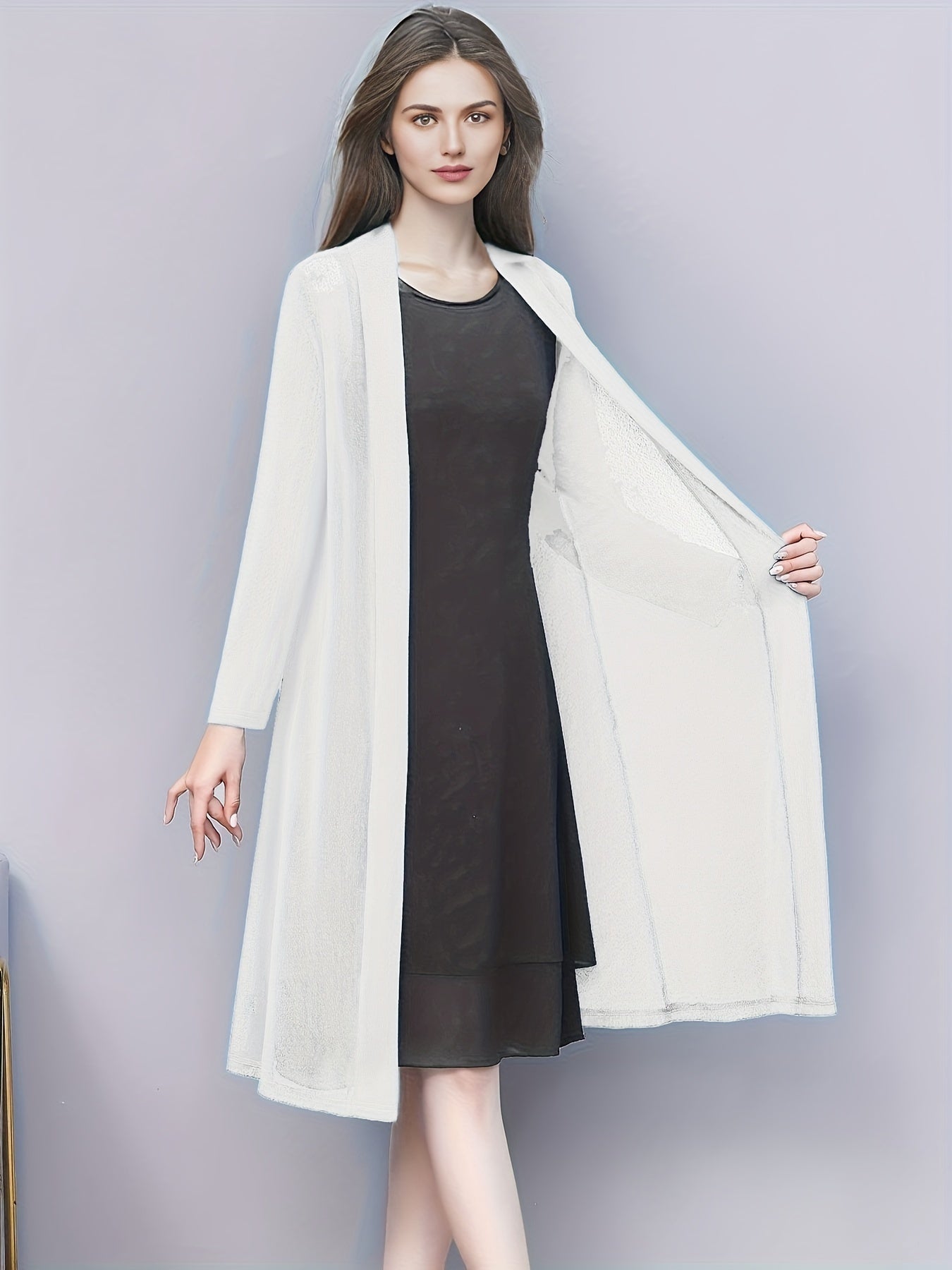 Solid Color Cover-Up, Cardigan, Elegant And Stylish, Mesh Outerwear for Women. - SalmanStore 