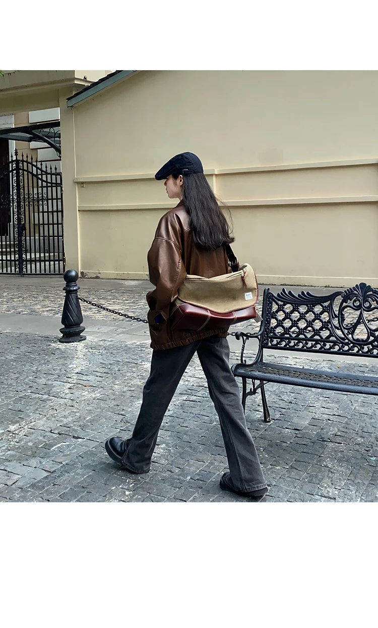 Korean Black Leather Jacket Women Winter Long Women's Moto Biker Zipper Jacket Streetwear Harajuku Y2K Loose Women's Coat 2023