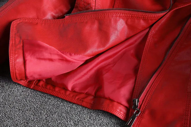 Spring And Autumn Women Leather Jacket Coats Slim Ladies Clothing