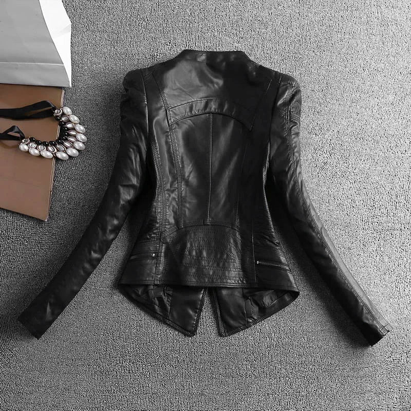 Spring And Autumn Women Leather Jacket Coats Slim Ladies Clothing
