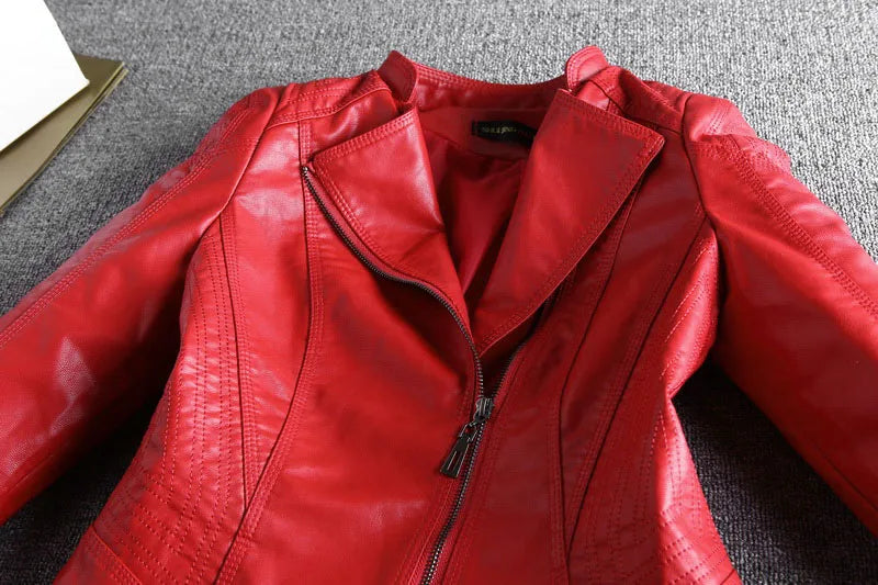 Spring And Autumn Women Leather Jacket Coats Slim Ladies Clothing