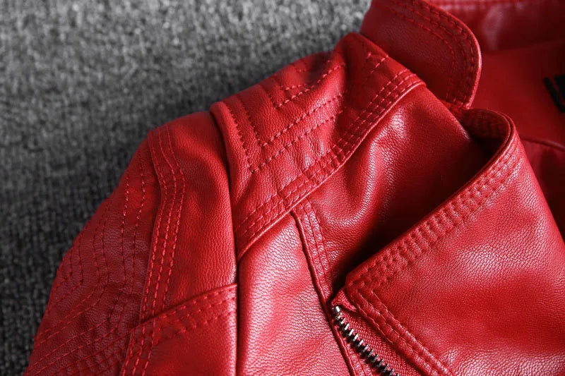 Spring And Autumn Women Leather Jacket Coats Slim Ladies Clothing