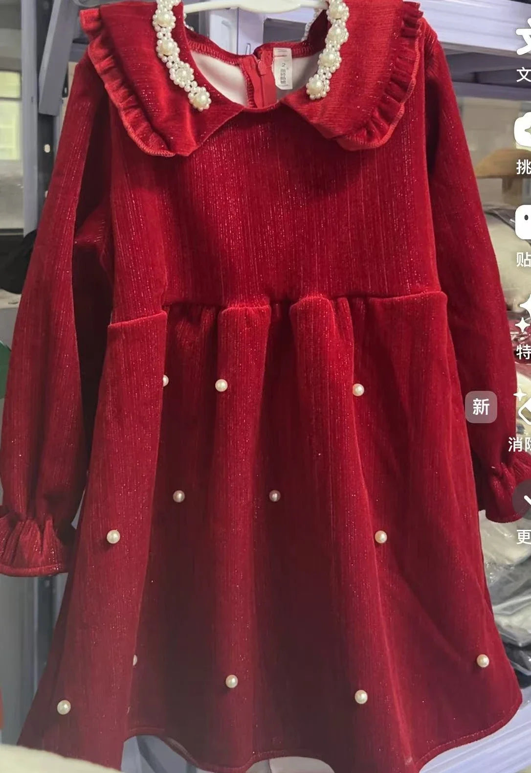 Girls Dress Autumn and Winter New Childrens Princess Baby Winter Velvet Dress Kids Clothes  baby girl dress without bow