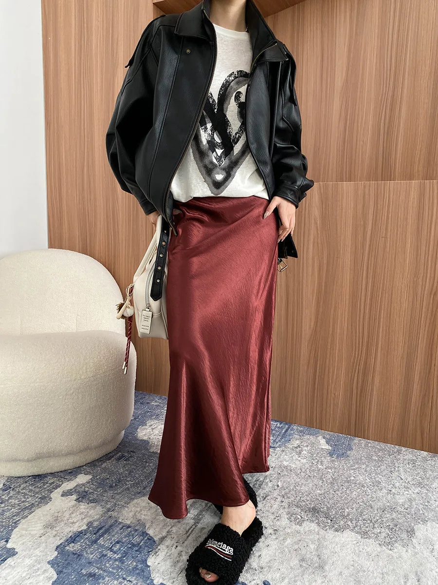 Spring and Autumn Women's Casual Solid Color Collar Long Sleeve Loose Jacket