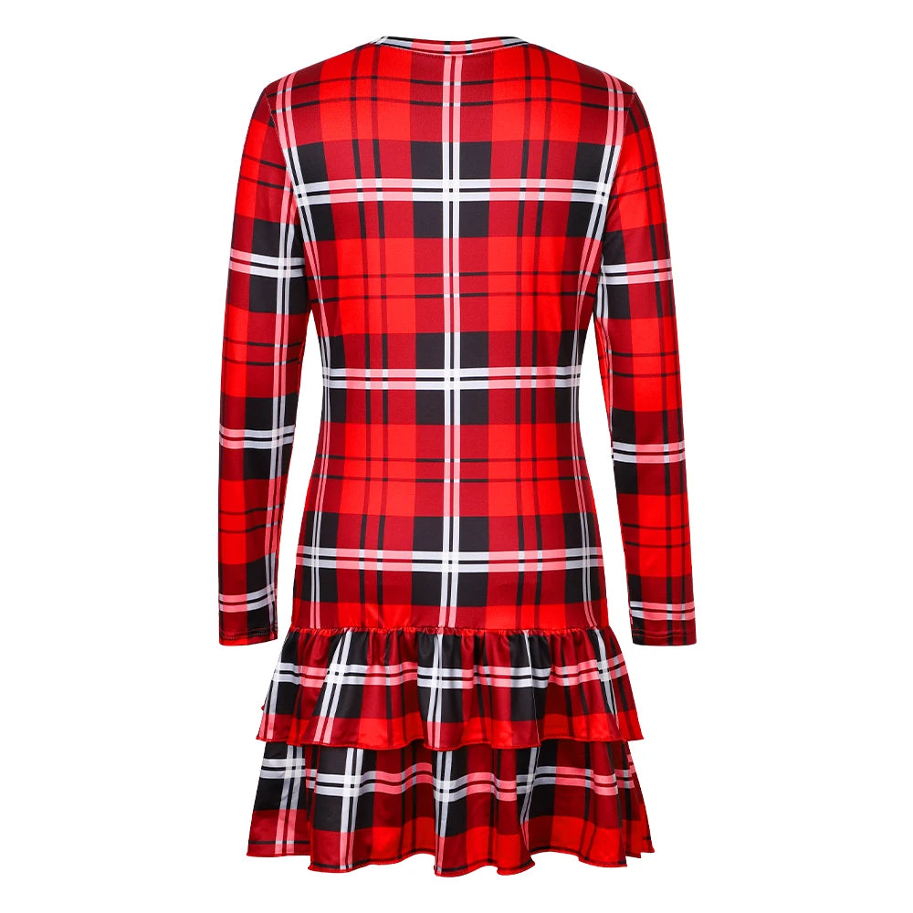 Elegant Christmas Dress for Women Clothing 2024 Winter Long Sleeve Pullover Casual Female Sexy Red Xmas Costumes Bodycon Skirt