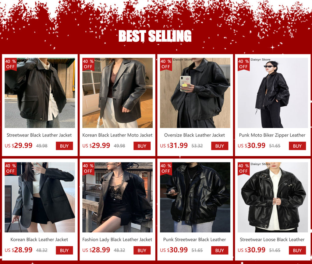 Korean Black Leather Jacket Women Winter Long Women's Moto Biker Zipper Jacket Streetwear Harajuku Y2K Loose Women's Coat 2023
