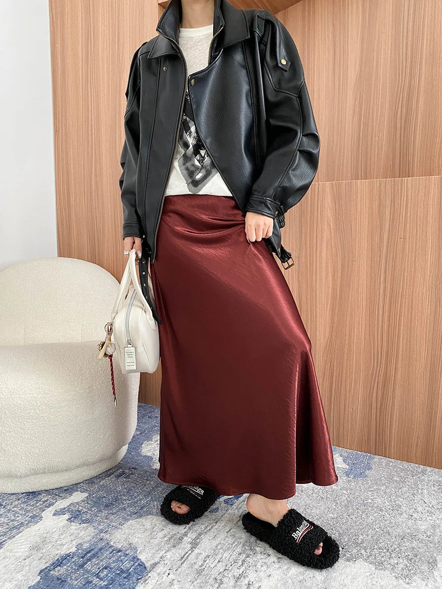 Spring and Autumn Women's Casual Solid Color Collar Long Sleeve Loose Jacket