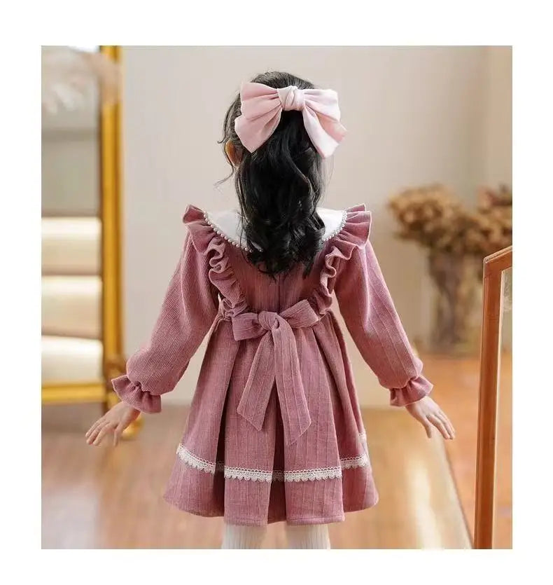 2025 New Winter Dress For Kids 1-8 Years old Birthday Long Sleeve Princess Formal Dresses For Baby Girl 2 3 4 5 6 7 8 Year