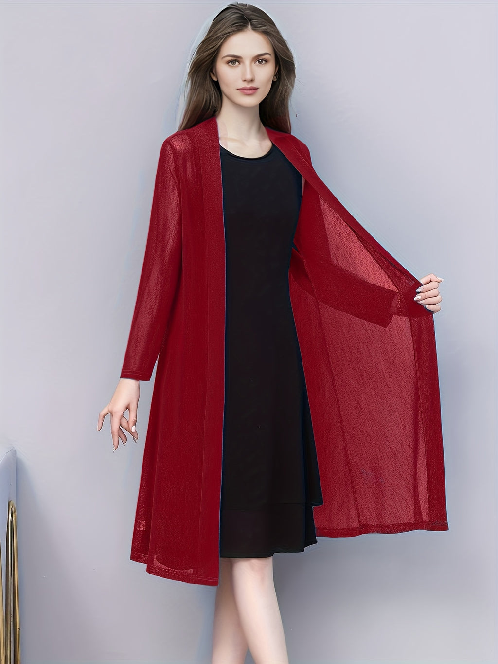 Solid Color Cover-Up, Cardigan, Elegant And Stylish, Mesh Outerwear for Women. - SalmanStore 